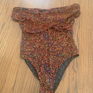 Floral off the shoulder body suit!